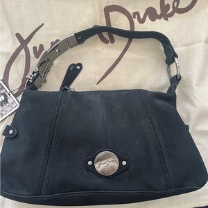 Junior Drake black suede bag